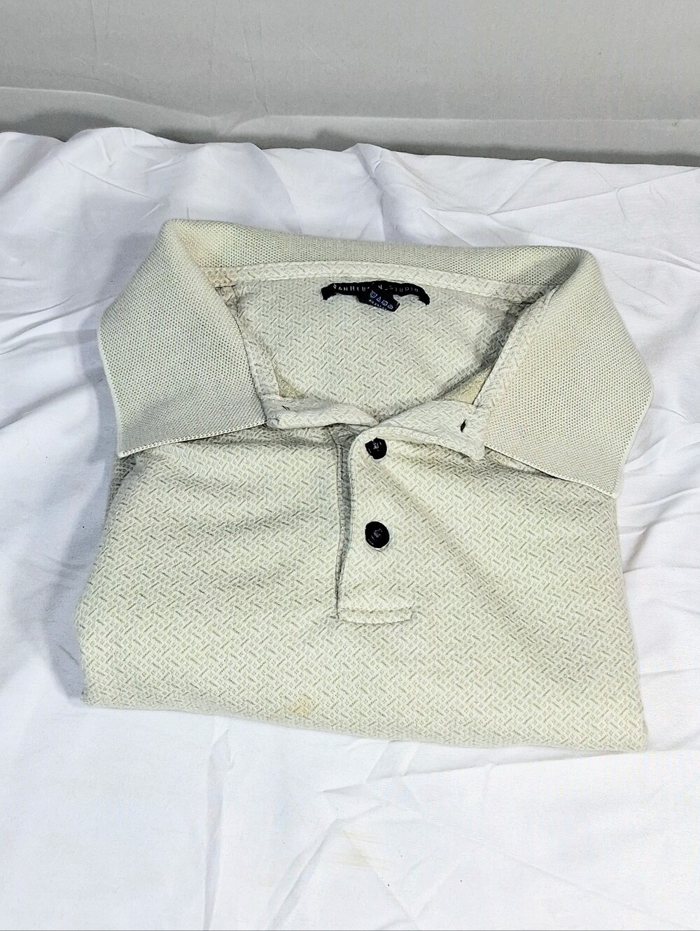 Men's Van Heusen XXL Cream Lt. Green Golf/Polo Shirt